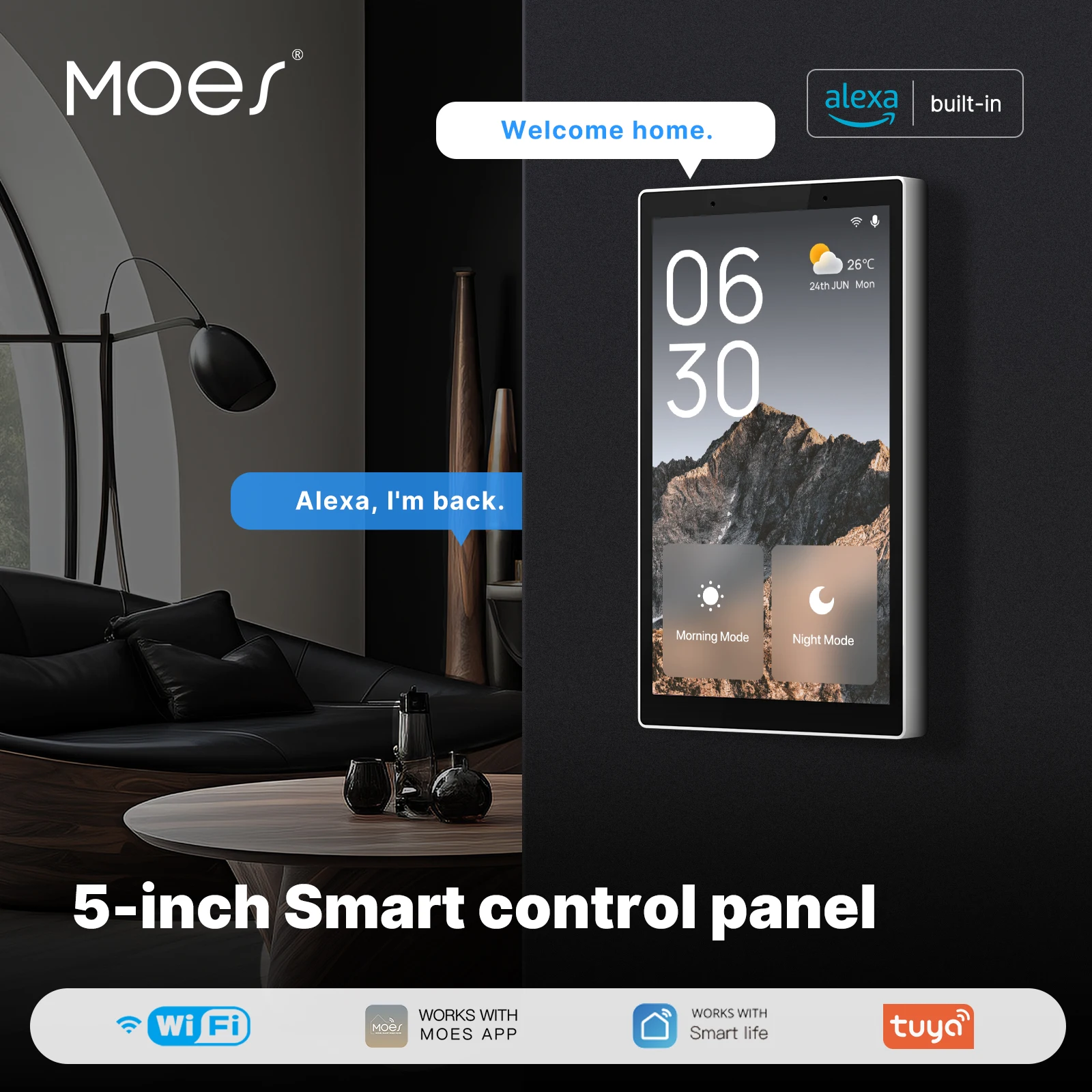 Matter Hub Thread - MOES Tuya Wifi Smart 5-inch Touch