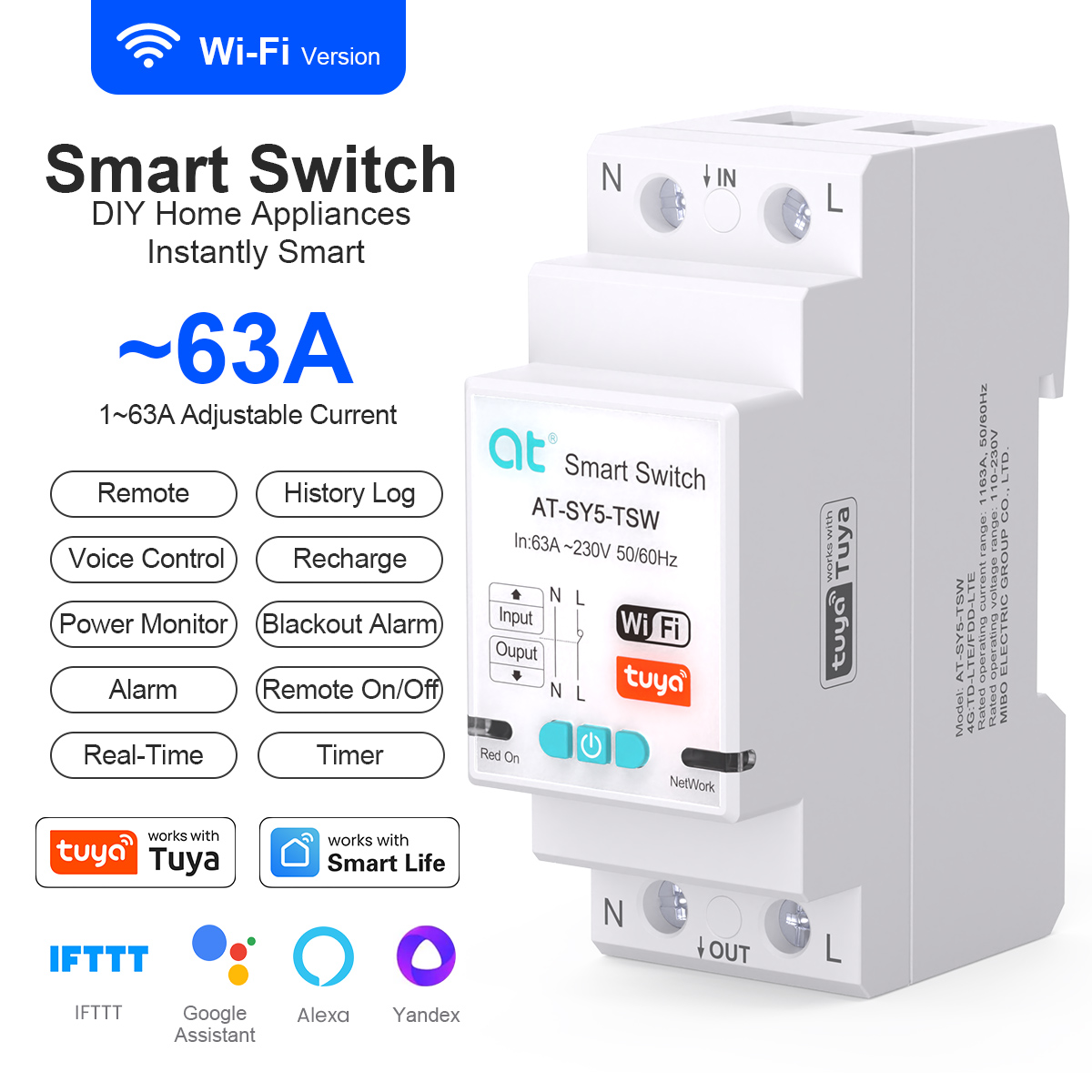 Home Automation Industry - Smart Switch Circuit Breaker Tuya WiFi