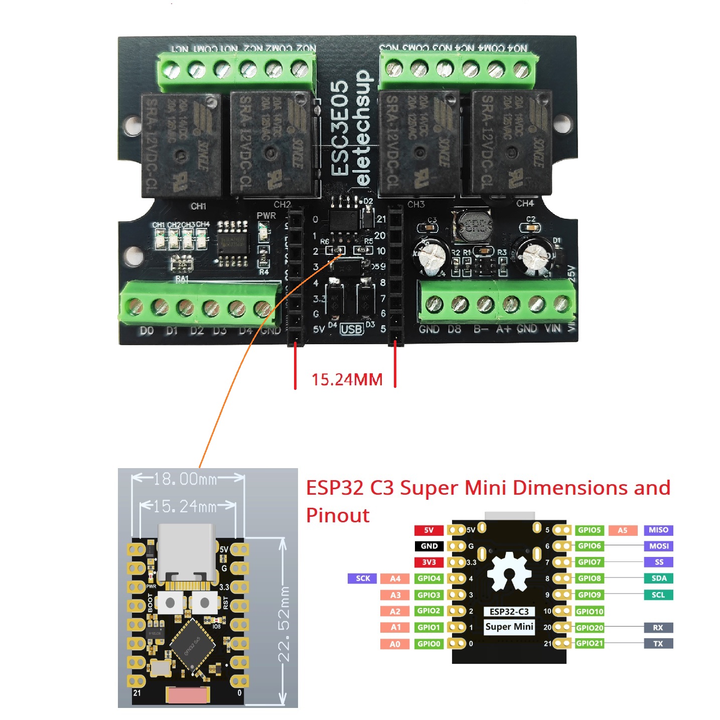 ESC3B04 ESP32-C3 Industrial Re - Home Automation Industry recension och pris